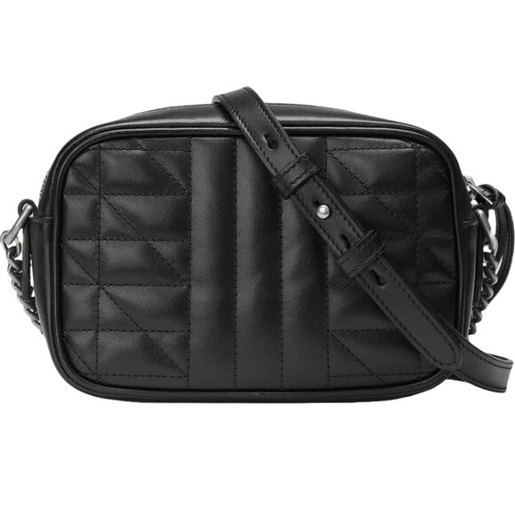 GUCCI Silver Hardware GG Marmont Small Shoulder Bag in Black - Picture 2 of 3